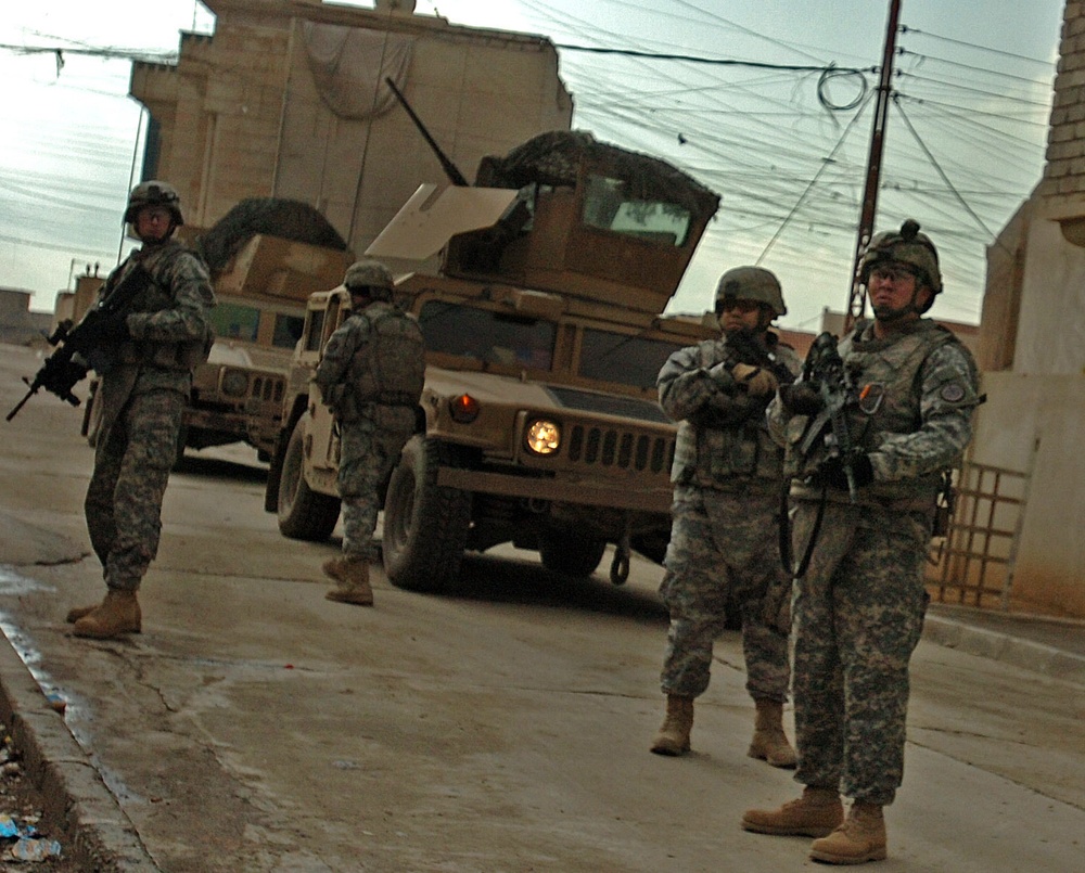 Lightning Troop, 3/3 ACR, patrols Tamooz neighborhood of Mosul