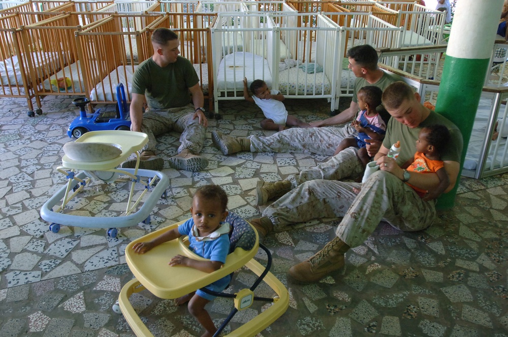 Service members Spend Special Time With Orphans