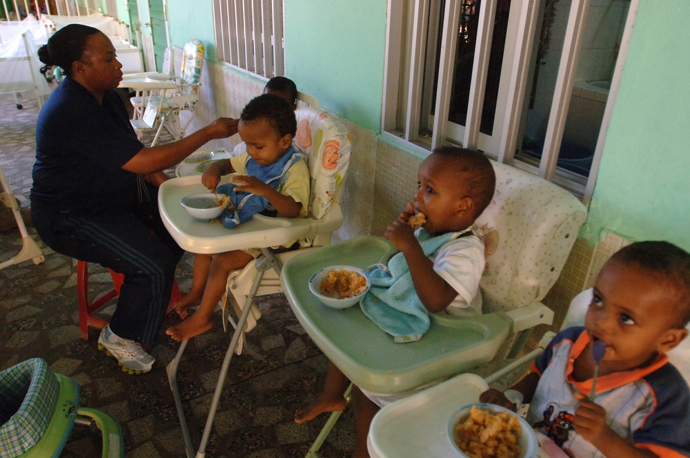 Service Members Spend Special Time With Orphans