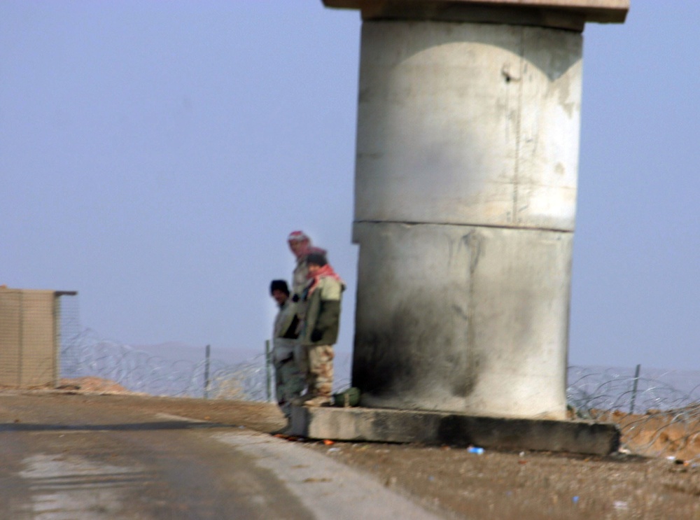 Iraqi army soldiers conduct security in Kirkuk Province