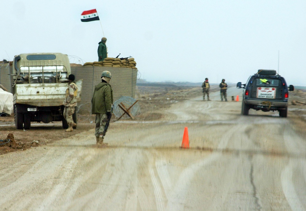 Iraqi army soldiers conduct security in Kirkuk Province