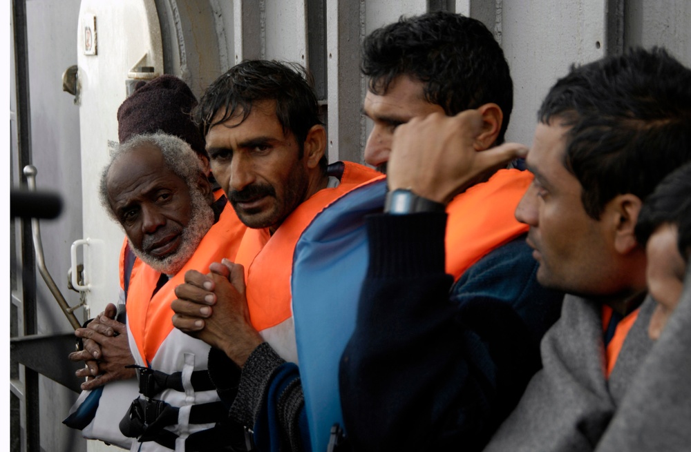 Shipwrecked Survivors Stand by for Medical Treatment