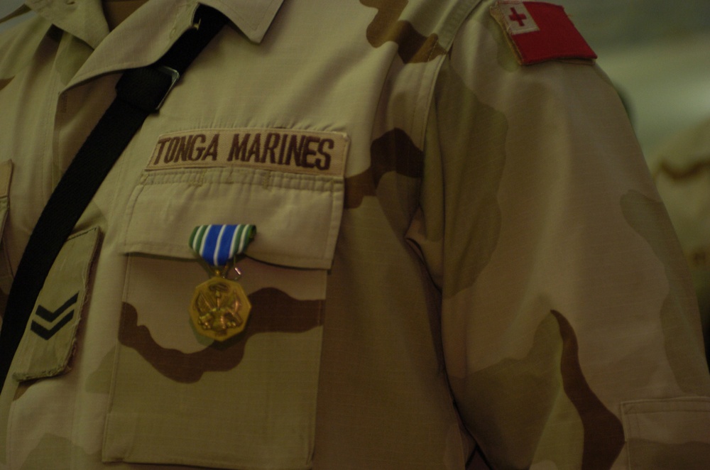 Royal Tongan Marines awarded for service in support of Operation Iraqi Freedom