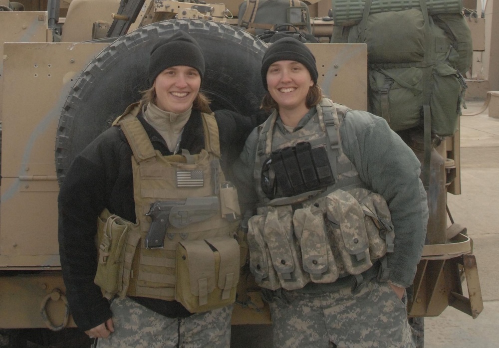 U.S. Army twin sisters reunite for promotion in Afghanistan