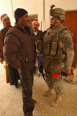 Soldiers visit town to show they care