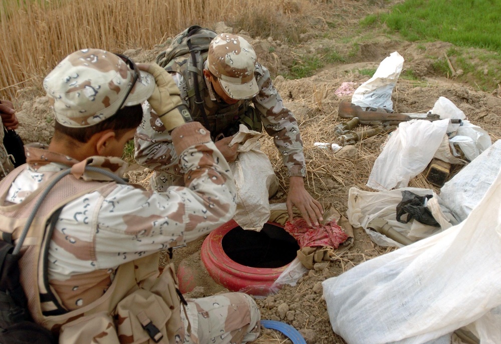 IED, indirect fire cells disrupted by cache find