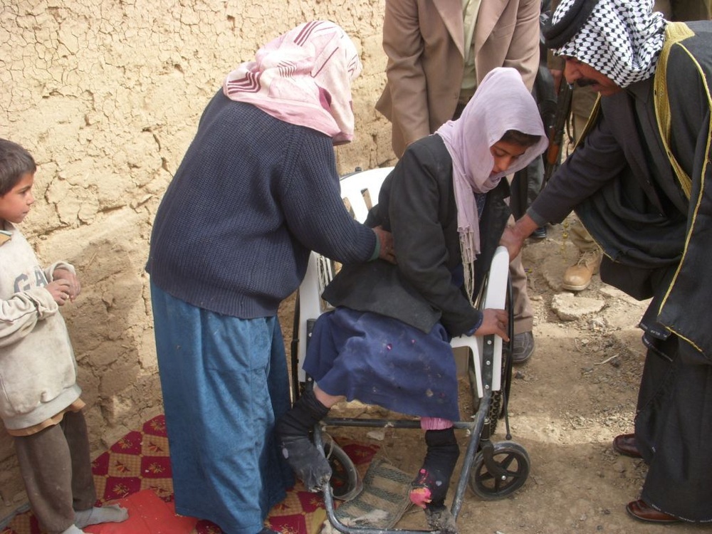 1-10 FA Soldiers deliver wheelchairs to disabled citizens