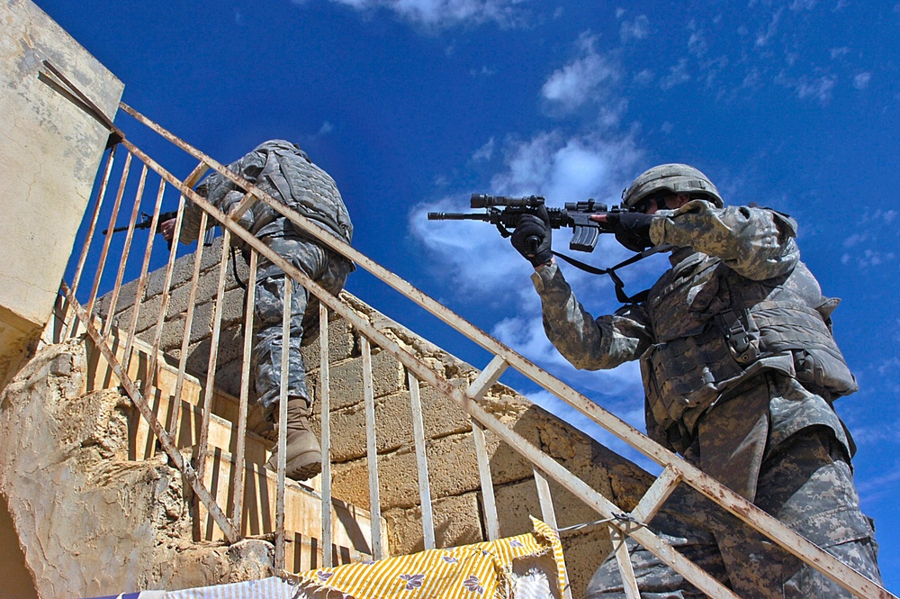 Forward Observers Paint Targets for Artillery Strike in Mosul