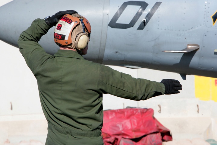 guiding to the flight line