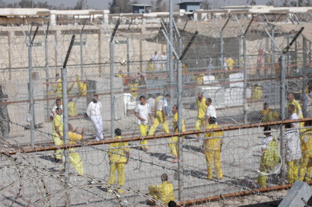 Detainees inside Camp Cropper