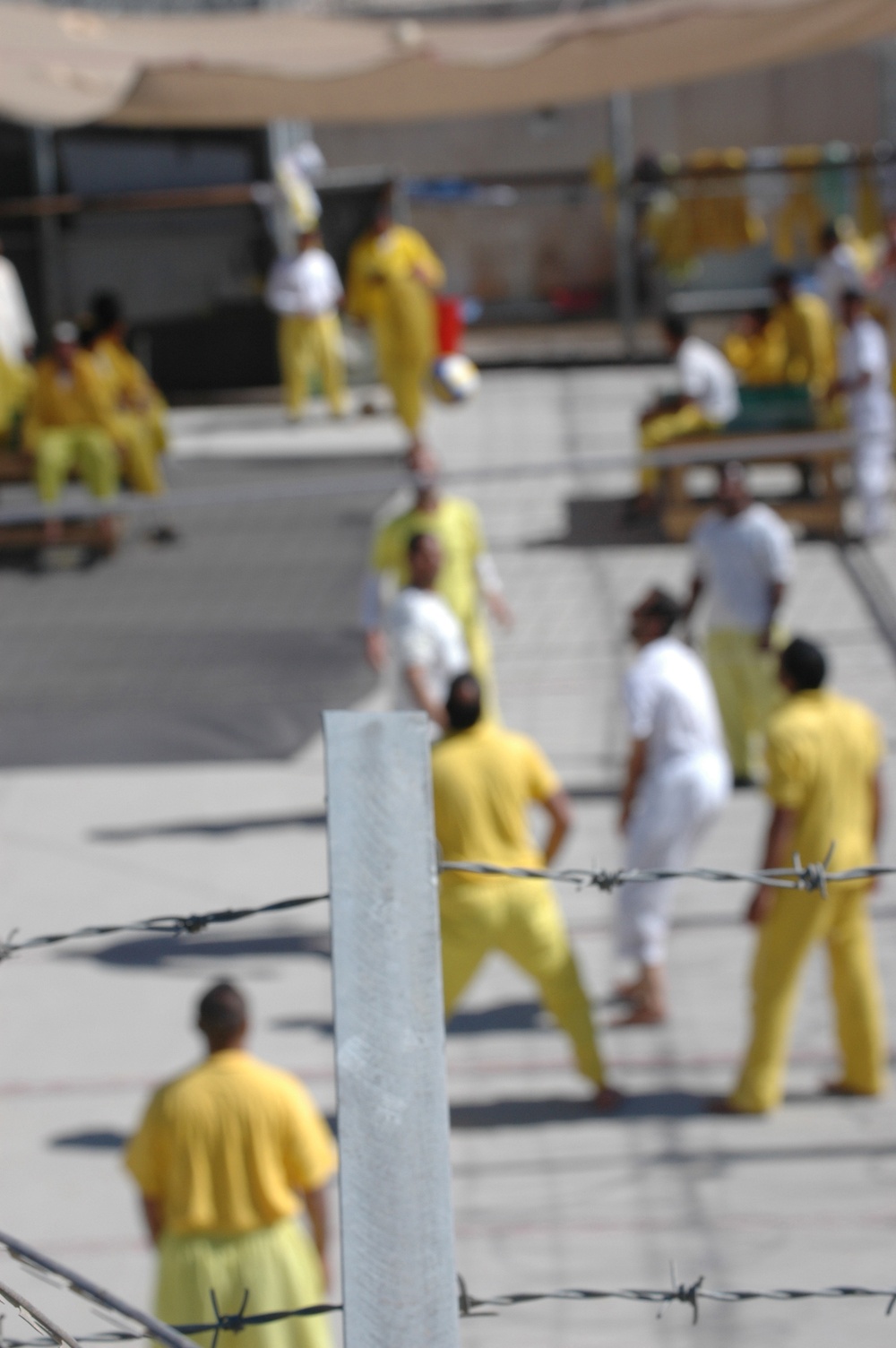 Detainees inside Camp Cropper