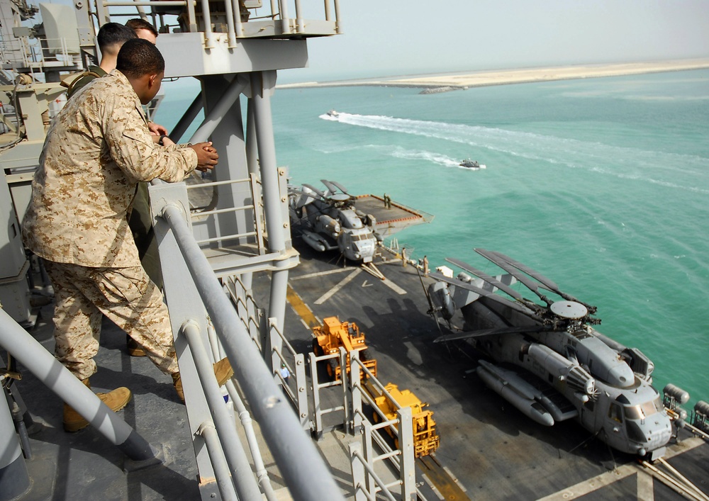 aboard the amphibious assault ship USS Tarawa