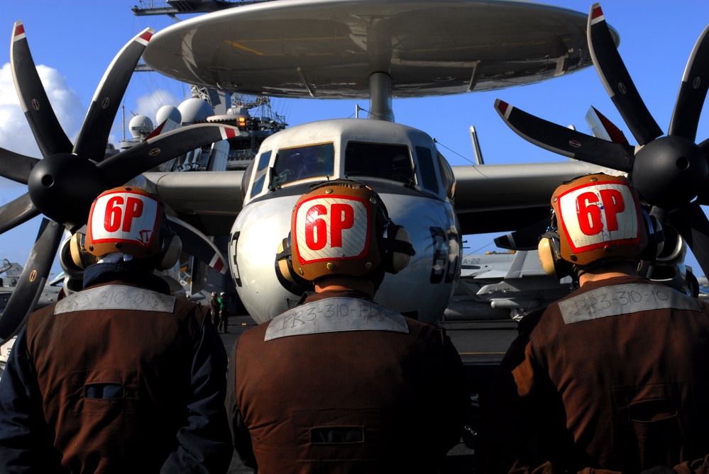 Pilot of an E2-C Hawkeye Performs a Systems Check