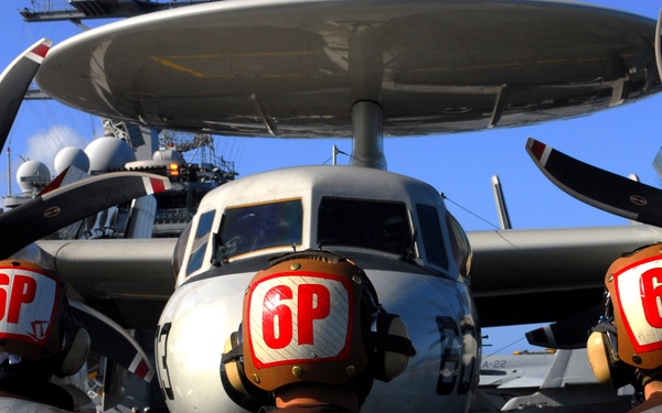 Pilot of an E2-C Hawkeye Performs a Systems Check
