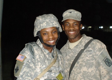 Brother, sister reunite during deployment