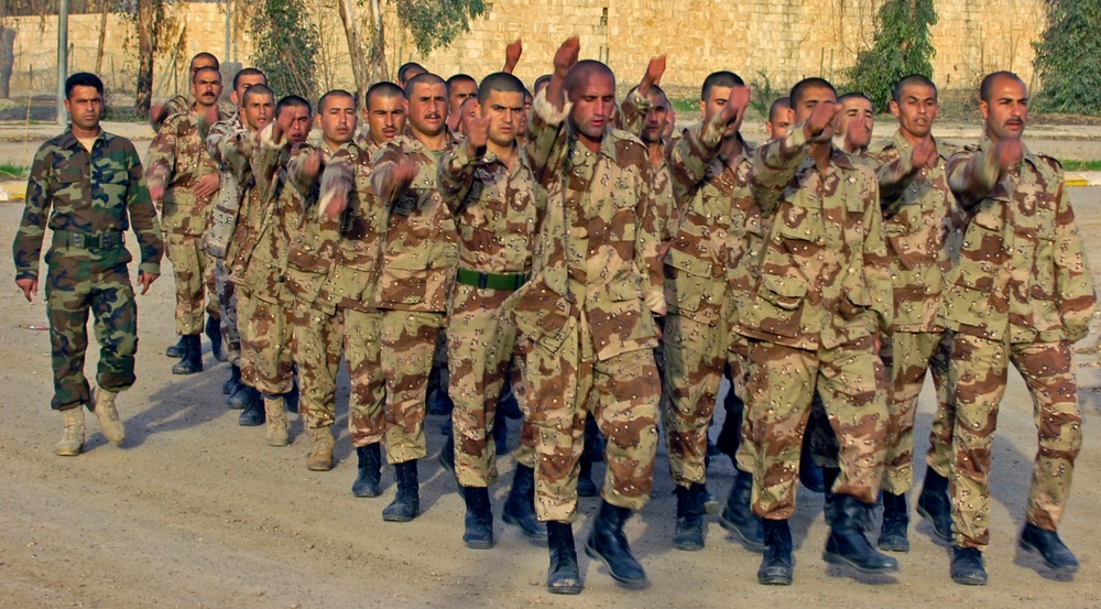 Iraqi army basic trainees work hard to become soldiers