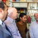 Senator John McCain steps on deck, surveys progress