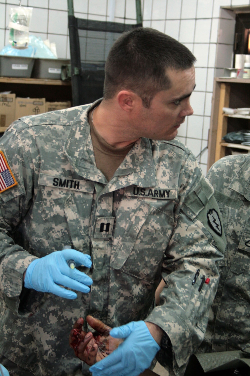 Combat medics assist wounded SoI