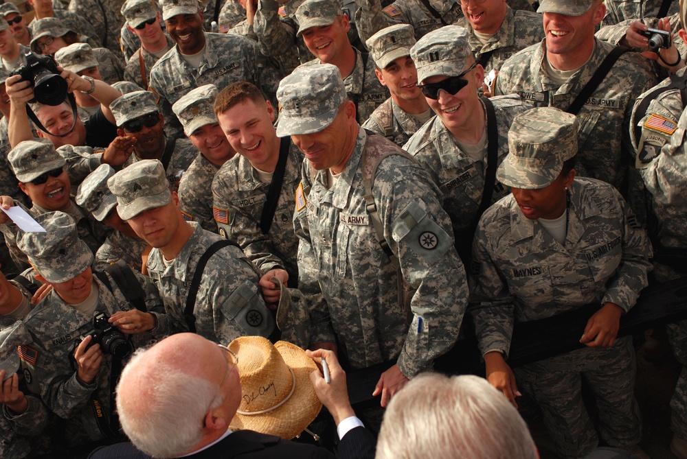 VP Cheney Visits Troops at LSA Anaconda
