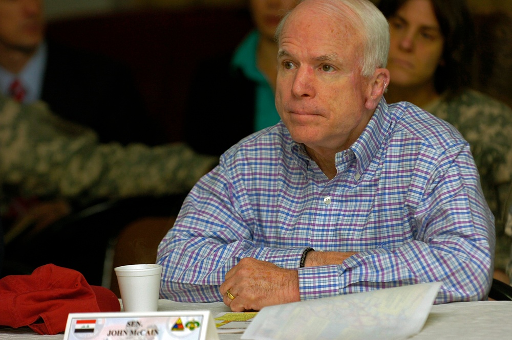 Senator John McCain visits troops in Mosul