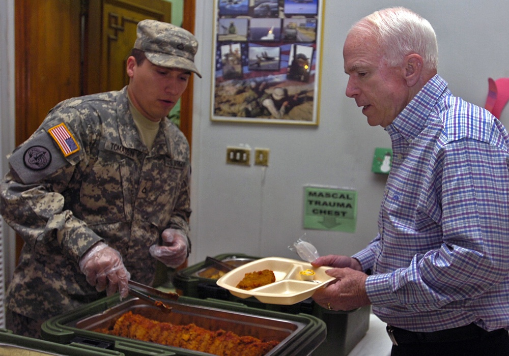 Senator John McCain visits troops in Mosul