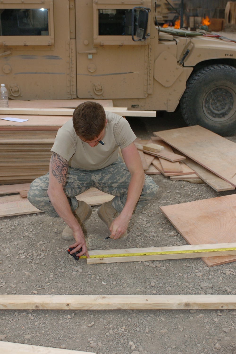 Soldiers use downtime to build base up