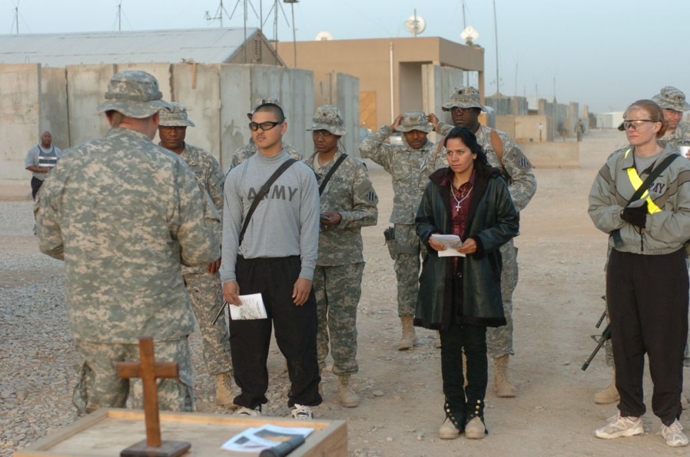 Easter sunrise service at FOB Hammer