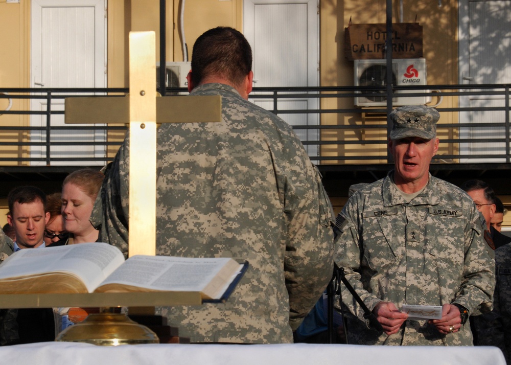 Camp Eggers personnel celebrate Easter in Afghanistan