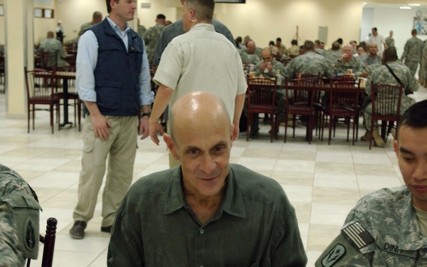 Visiting the troops at Camp Buehring, Kuwait