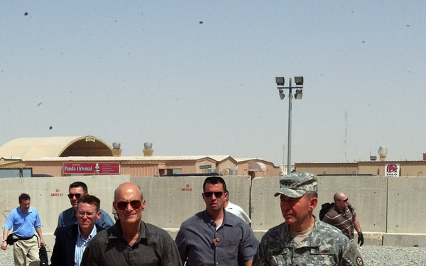 Visiting the troops at Camp Buehring, Kuwait