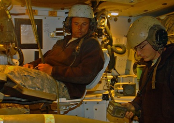 Paladin Howitzers fire rounds in support of ground troops