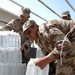 Iraqi army soldiers distribute food, water to Baghdad residents