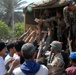 Iraqi army soldiers distribute food, water to Baghdad residents