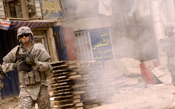 Cavalry Soldier patrols Baghdad