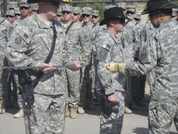 Warhorse Troop passes guidon