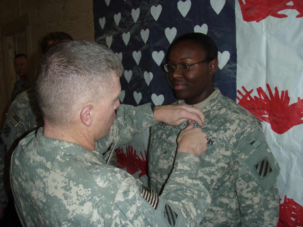 Soldiers receive awards at FOB Hammer