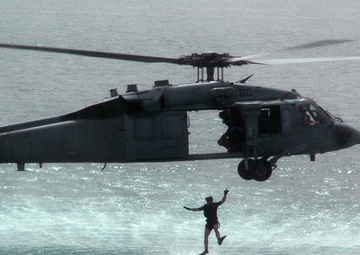 Blackjacks conduct search and rescue training in the Arabian Sea