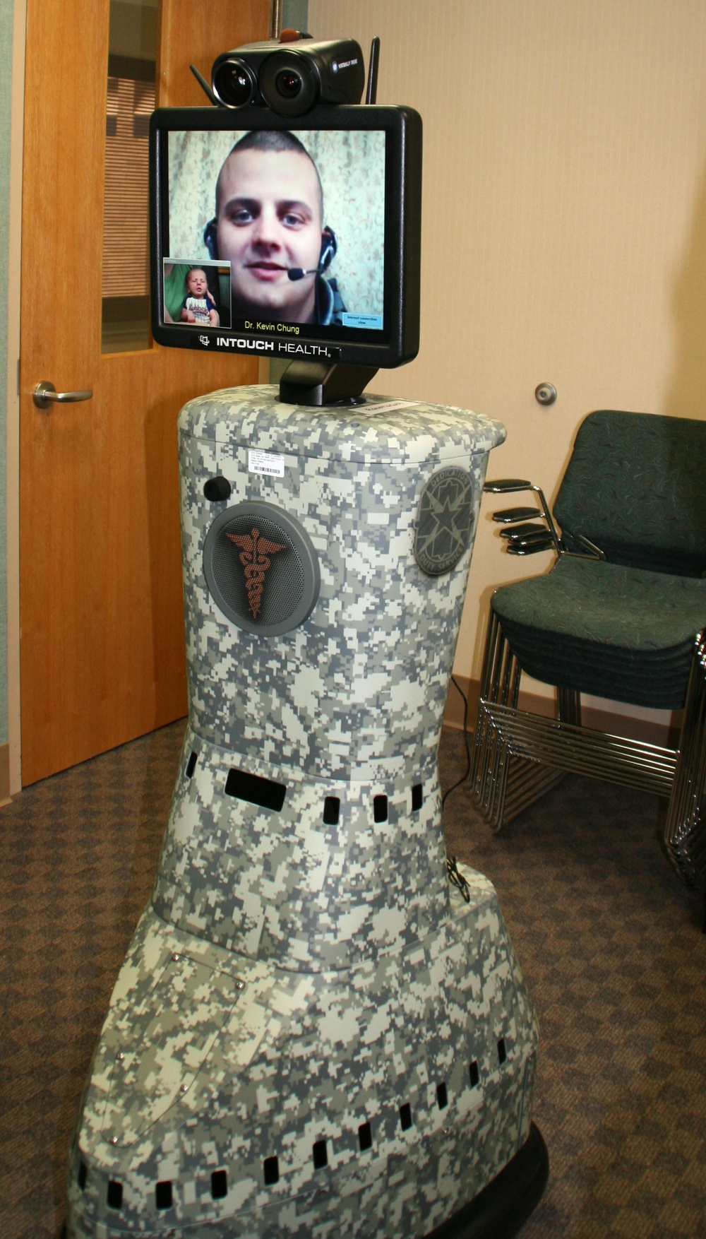 Robot Introduces Deployed Soldier to Baby Boy