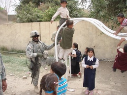 Soldiers work to repair Arab Jabour schools