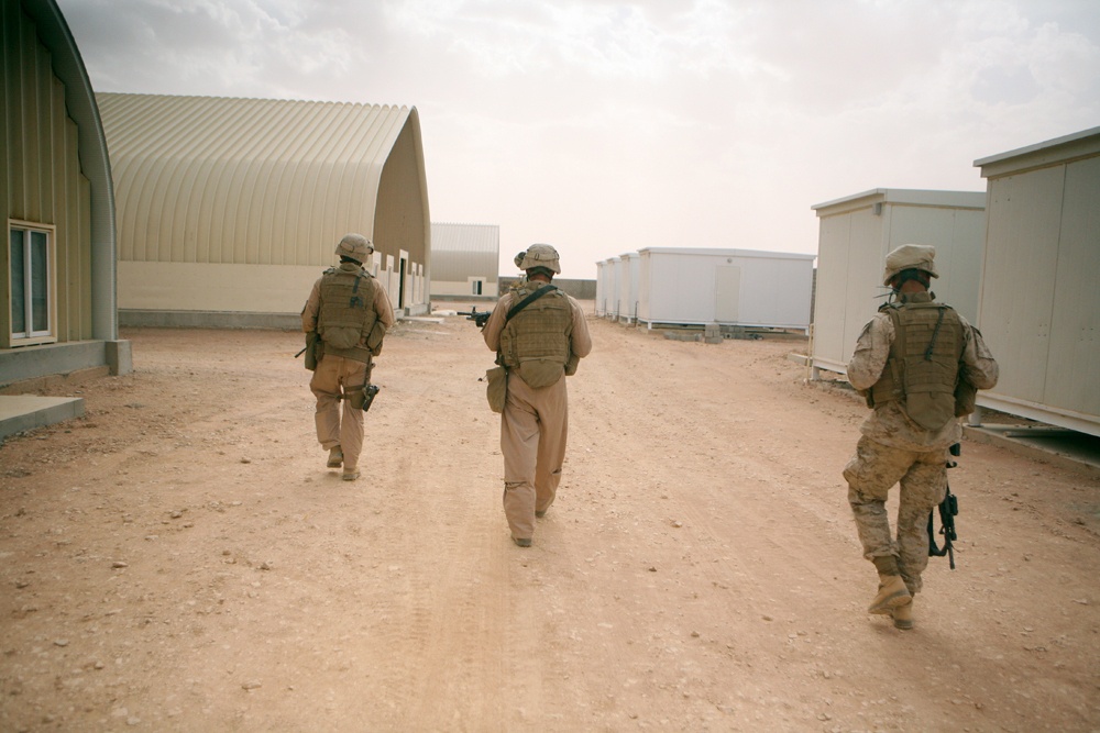 On the watch:  Marines provide security for new Iraqi army compound