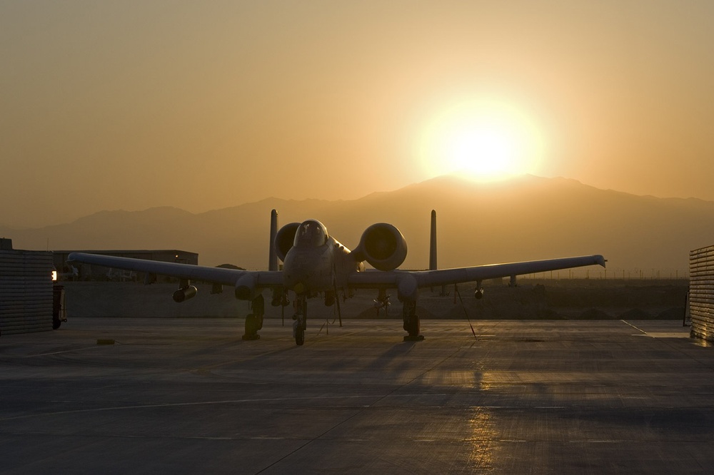 Airpower Summary for April 25 - A-10 Thunderbolt II at sunset