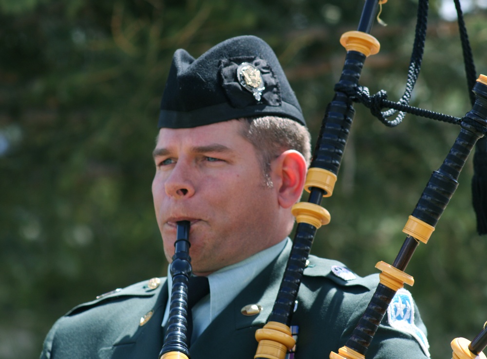 Sgt. 1st Class Michael Connell Plays the Bag Pipes