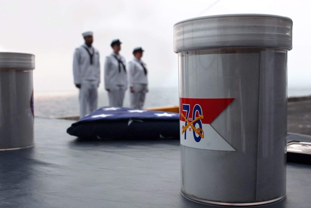 USS Ronald Reagan Sailors hold funeral services for Former Sailors