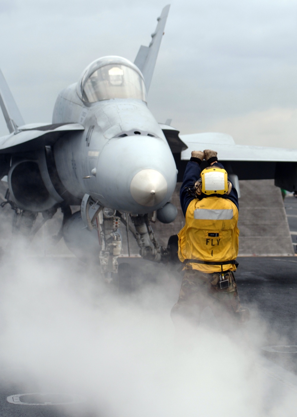 Flight deck operations aboard the USS Theodore Roosevelt