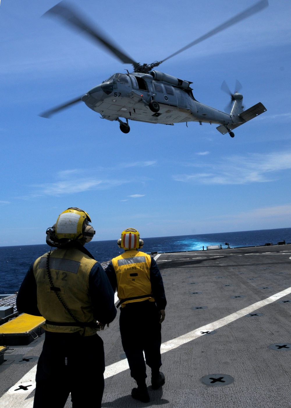 Helicopter Operations aboard the USS Harpers Ferry