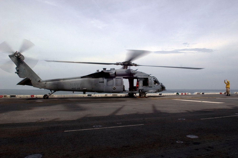 Flight operations aboard the USS Essex