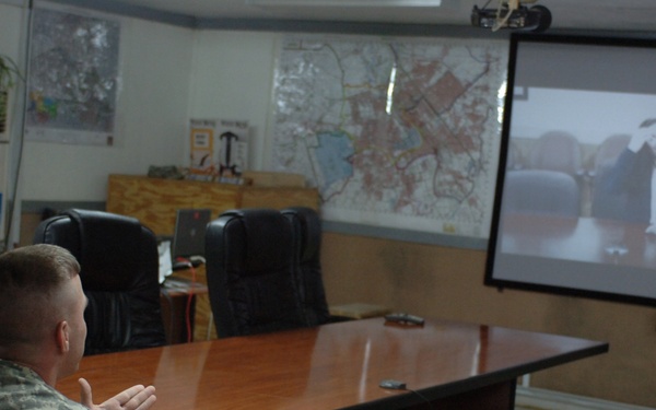 Strike Soldiers Talk With Families at Fort Campbell on Mother's Day