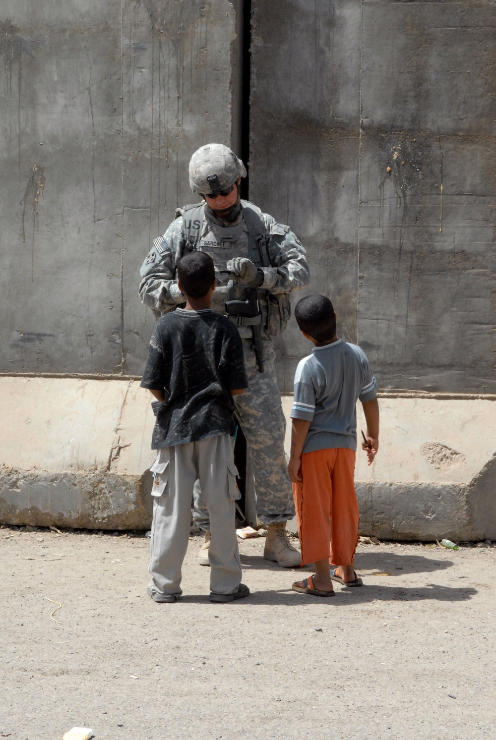 Striker Soldier patrols Thawra 1 neighborhood