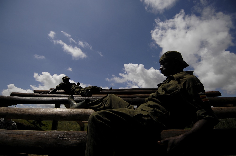 The Old Guard Soldiers train members of the Uganda People's Defence Force