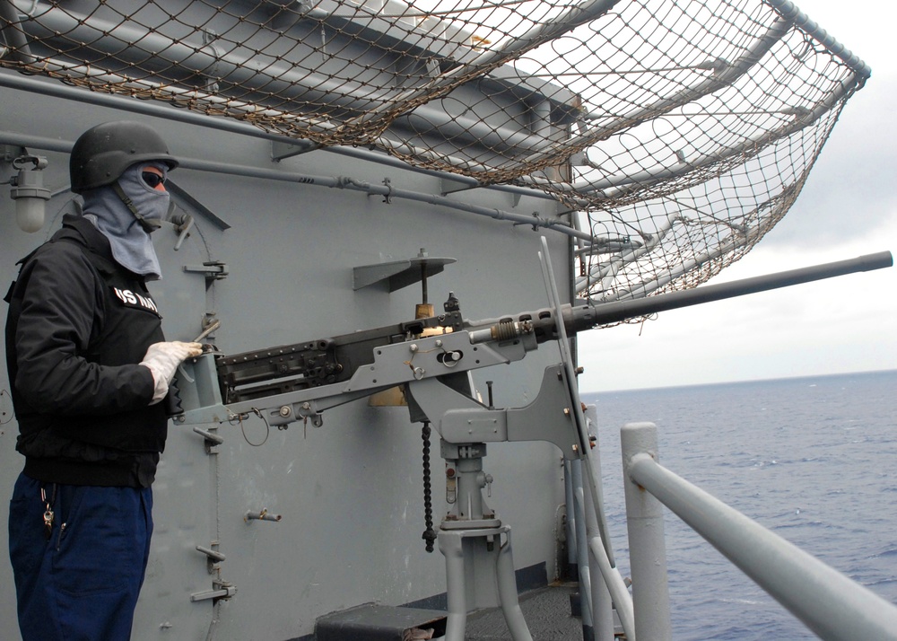 Sailors keep watch aboard USS Peleliu